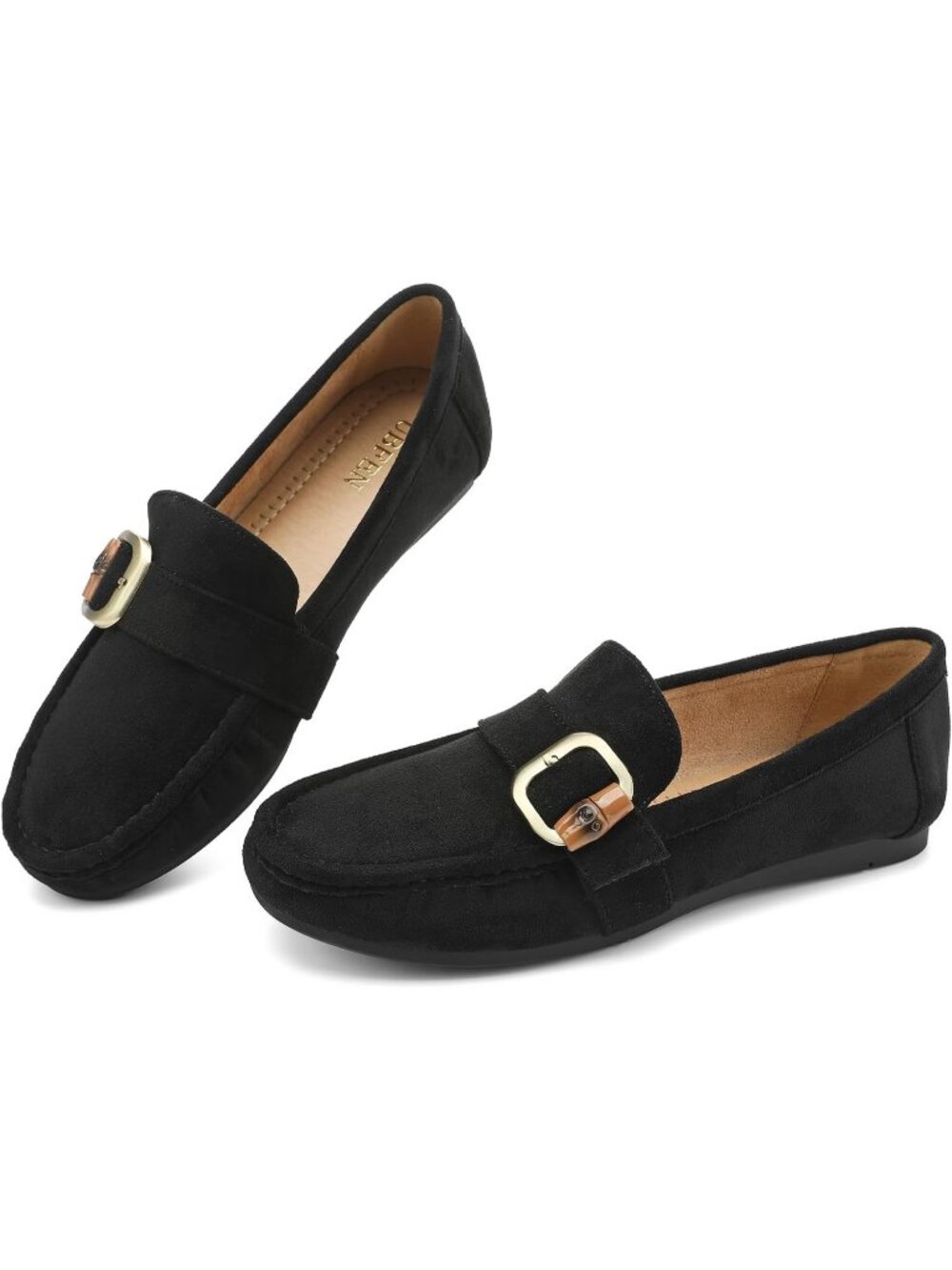 🆕Women's Dark Black Faux Suede Comfortable Loafers Classic Business Casual